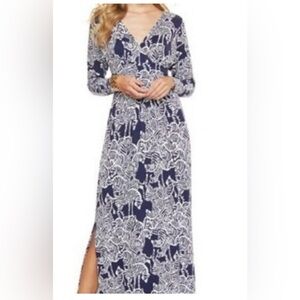 Lilly Pulitzer Navy and White Long Sleeve Dress